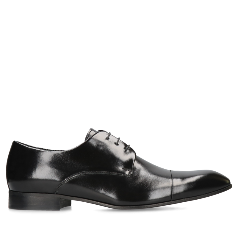 Męskie buty czarne, eleganckie derby skórzane, buty do ślubu, Conhpol, Konopka Shoes