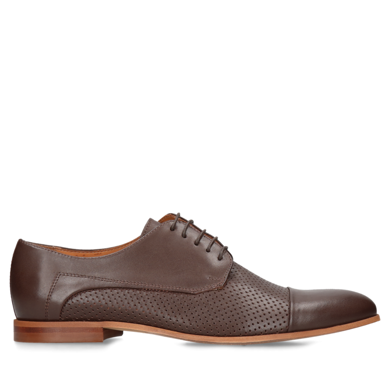 Brązowe, casualowe półbuty Hugo, Conhpol - polska produkcja, CE5554-02, Derby, Konopka Shoes