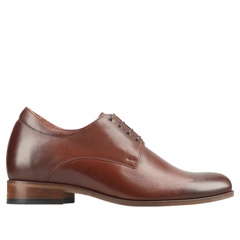 Brązowe derby podwyższające Bruce +7 cm, Conhpol, Konopka shoes