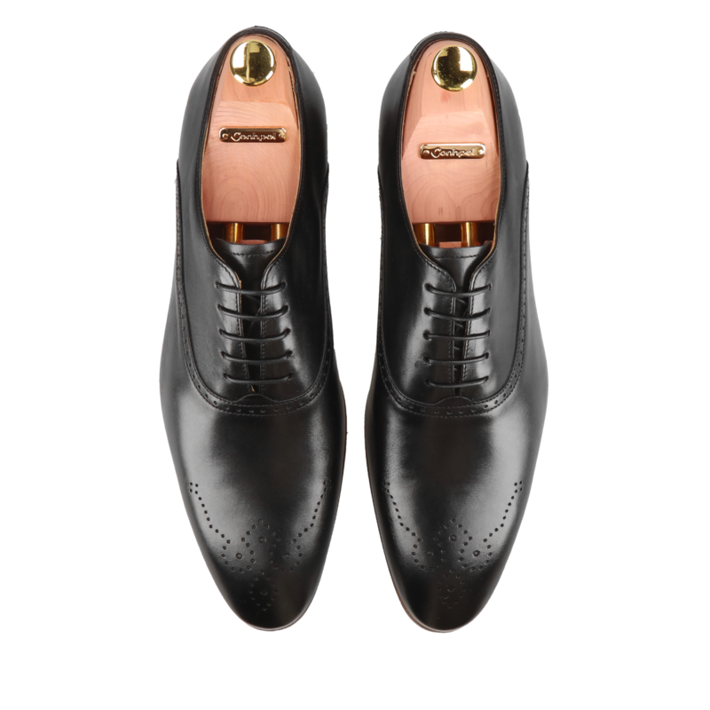 Czarne półbuty Kevin Gold Collection, Conhpol - polska produkcja, CG4445-01, Oxfordy, Konopka Shoes