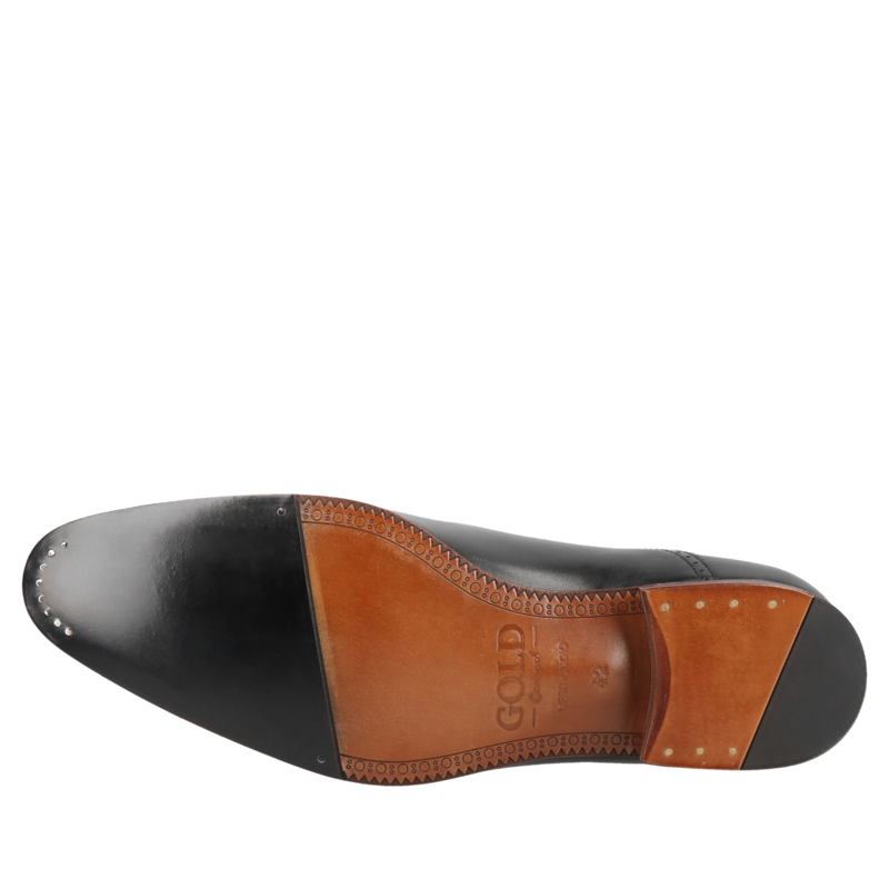 Czarne półbuty Kevin Gold Collection, Conhpol - polska produkcja, CG4445-01, Oxfordy, Konopka Shoes