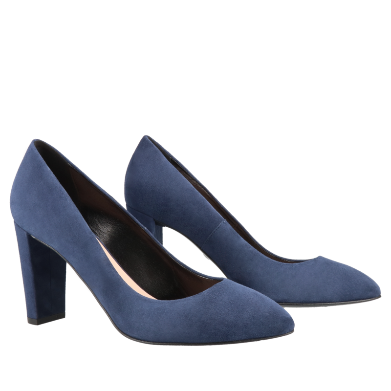 Granatowe czółenka Elen, Conhpol Bis - polska produkcja, Czółenka, BI0523-07, Konopka Shoes