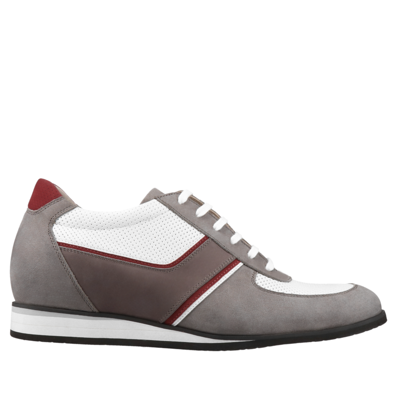 Szare półbuty Podwyższające Wolter +7 cm, Conhpol, Konopka Shoes