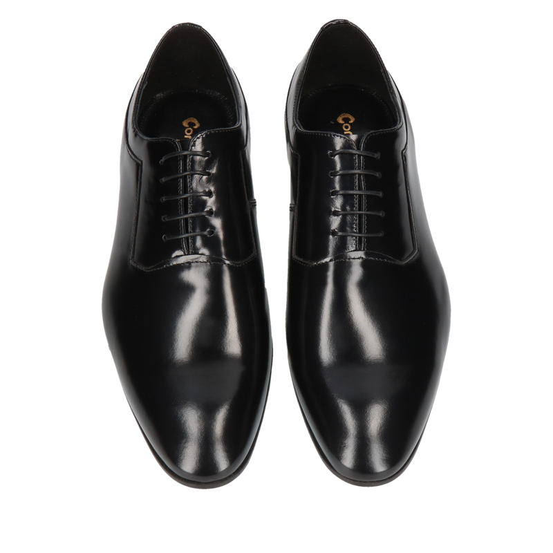 Czarne półbuty, oxfordy ze skóry licowej - Idealne do smokingu