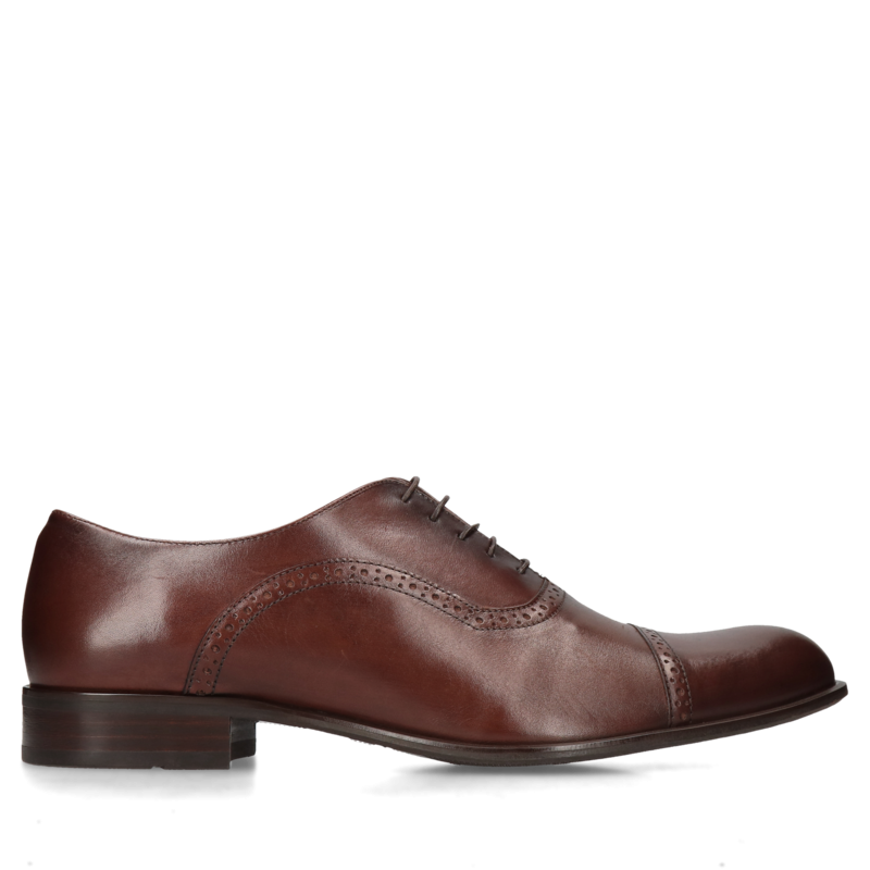 Brązowe oxfordy Karl, Conhpol - polska produkcja, CE6100-01, Oxfordy, Konopka Shoes