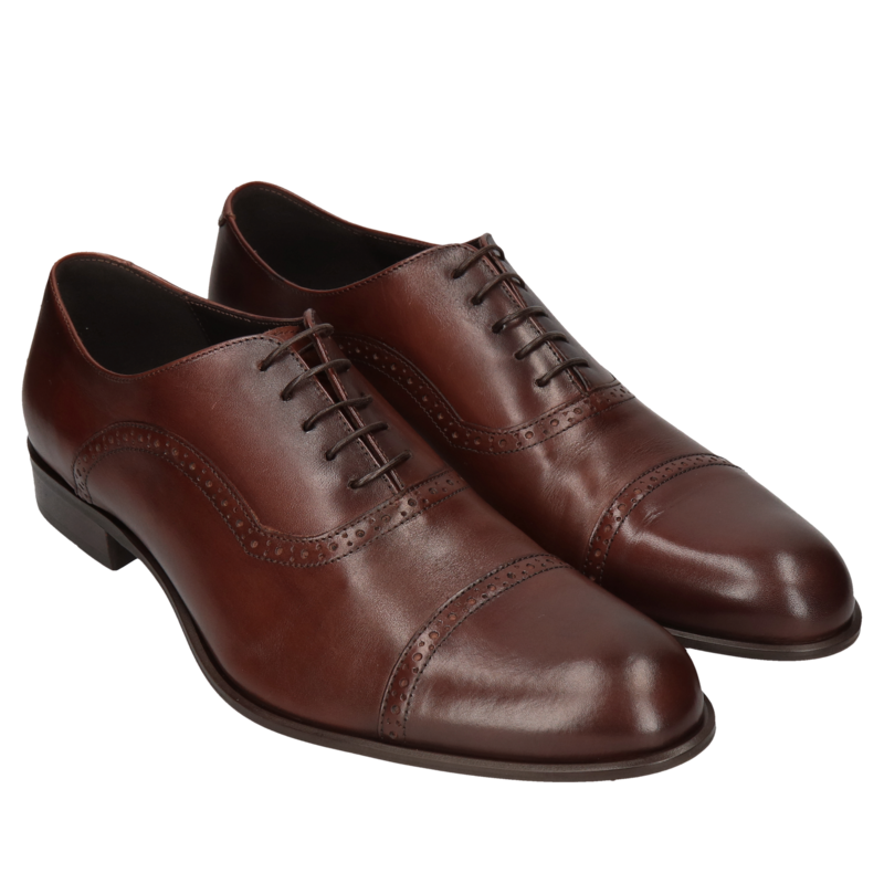 Brązowe oxfordy Karl, Conhpol - polska produkcja, CE6100-01, Oxfordy, Konopka Shoes