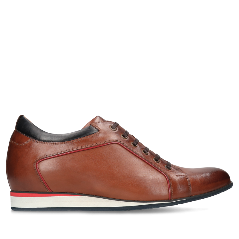 Brązowe, casualowe buty podwyższające, Conhpol - polska produkcja, sneakersy, CH6130-01, Konopka Shoes