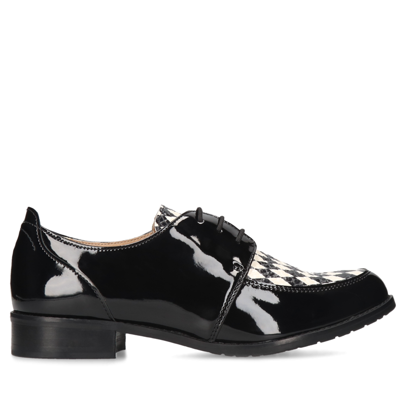 Czarno-białe półbuty Emma, Conhpol Relax, Konopka Shoes Czarno-białe półbuty Emma, Conhpol Relax, Konopka Shoes