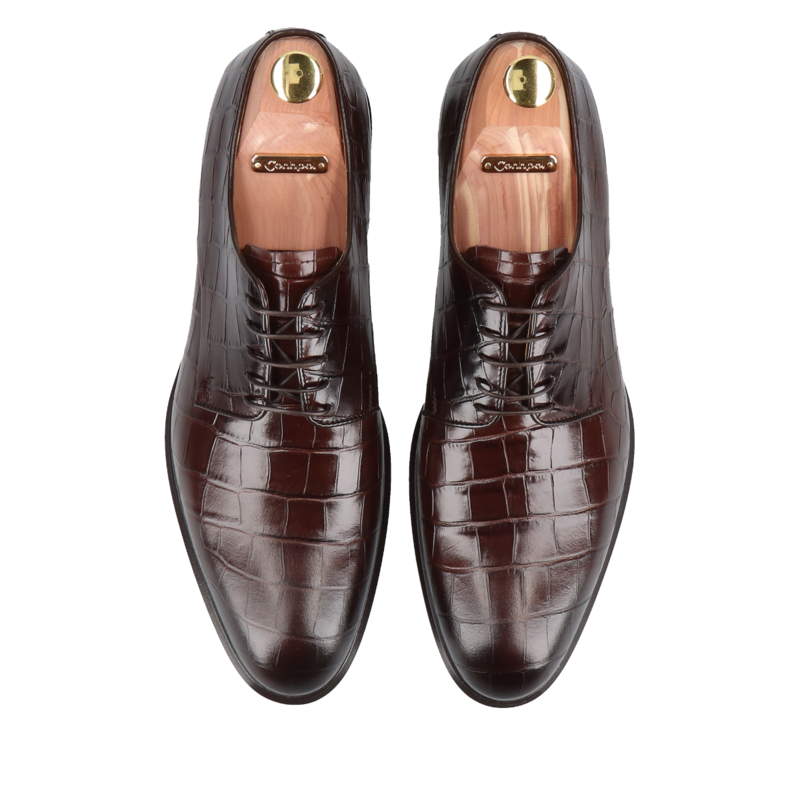 Męskie buty brązowe, klasyczne derby skórzane, Conhpol, Konopka Shoes