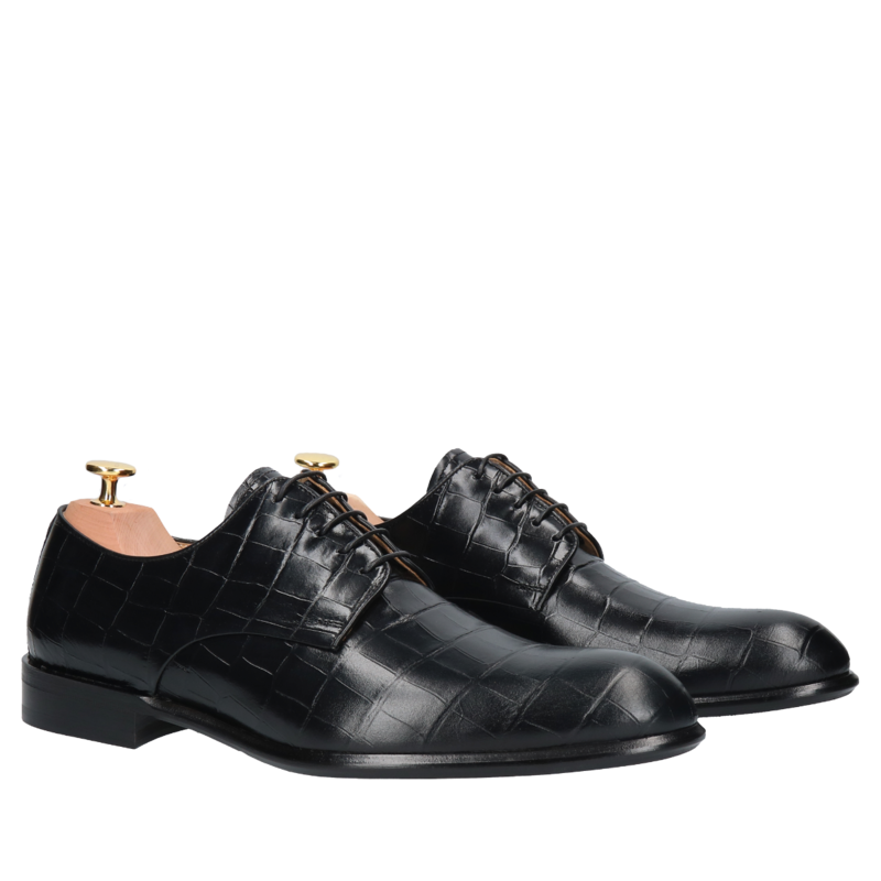 Czarne półbuty William Gold Collection, Conhpol - polska produkcja, Derby, CG4451-02, Konopka Shoes