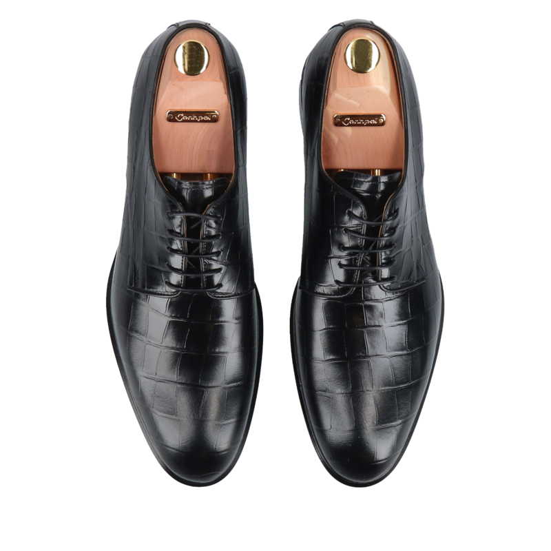 Czarne półbuty William Gold Collection, Conhpol - polska produkcja, Derby, CG4451-02, Konopka Shoes