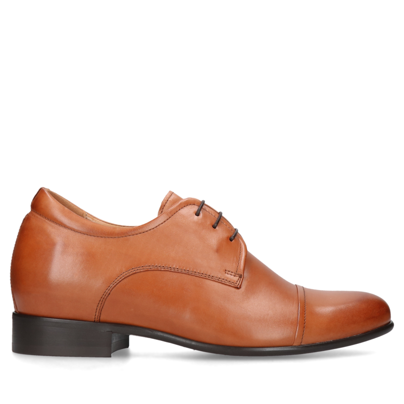 Brązowe derby podwyższające Wolter +7 cm, Conhpol, Konopka Shoes