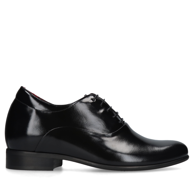 Czarne oxfordy podwyższające Wolter +7 cm, Conhpol, Konopka Shoes