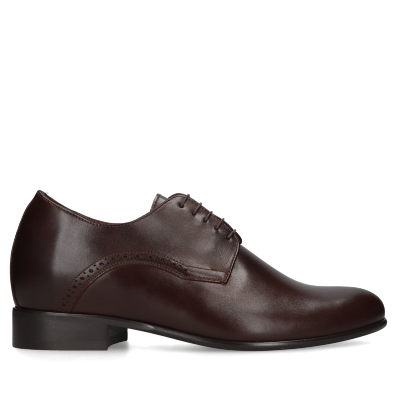 Brązowe buty podwyższające Wolter +7 cm, Conhpol- polska produkcja, Półbuty podwyższające, CH6129-03, Konopka Shoes