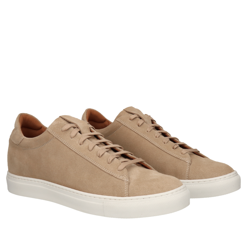 Buty podwyższające beżowe, męskie skórzane sneakersy, Conhpol, Konopka Shoes