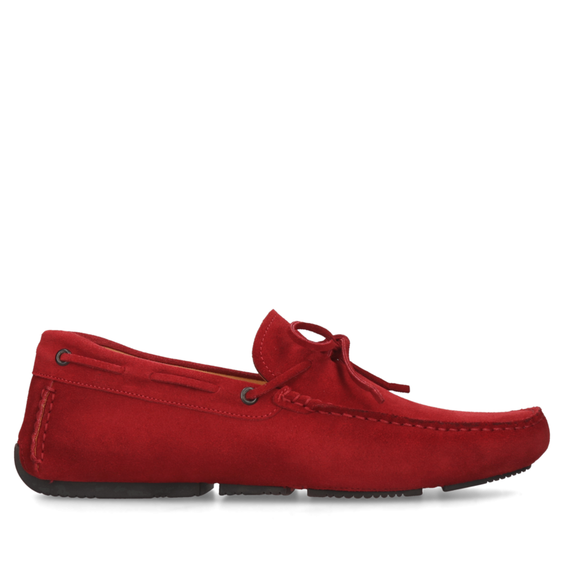 Czerwone, casualowe mokasyny Vincenzo, Conhpol - polska produkcja, CE5945-05, Mokasyny i loafersy,  Konopka Shoes
