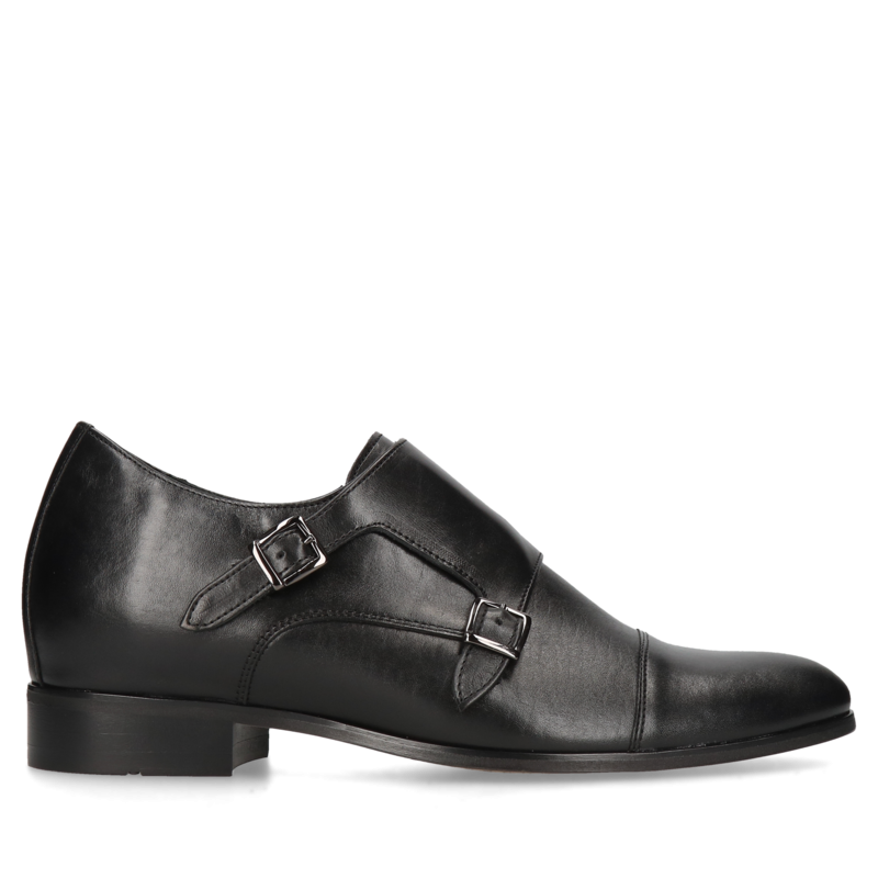 Czarne monki podwyższające Dustin +7 cm, Conhpol, Konopka Shoes