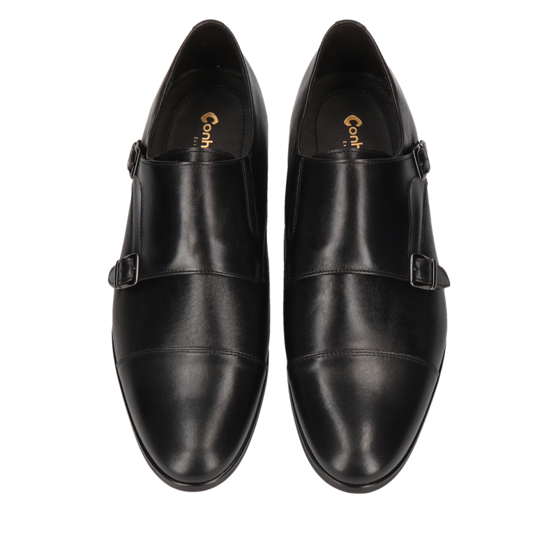 Buty podwyższające czarne męskie, eleganckie derby, skóra licowa, buty do ślubu, Conhpol, Konopka Shoes Buty podwyższające czarn