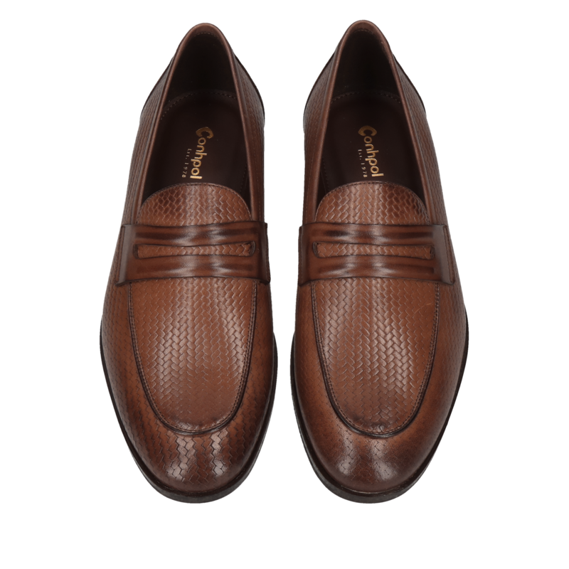 Brązowe, casualowe Loafersy Hugo, Conhpol - polska produkcja, CE6209-02, Mokasyny i loafersy, Konopka Shoes