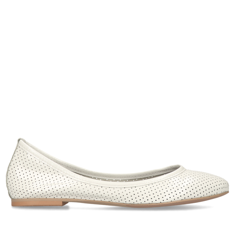 Białe baleriny Sally, Conhpol Bis, Konopka Shoes