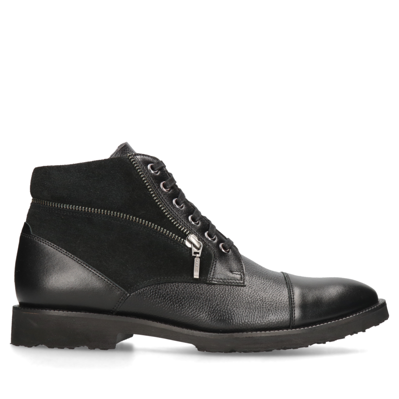 Czarne trzewiki Louis, Conhpol Dynamic - polska produkcja, Trzewiki, SK2584-01, Konopka Shoes