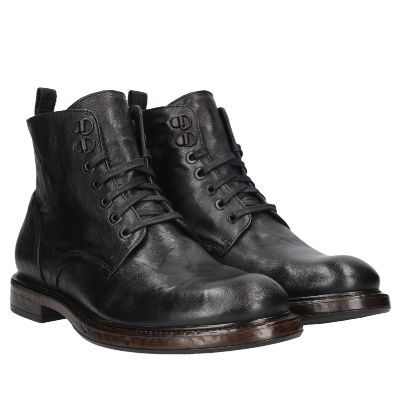 Oryginalne botki męskie nie ocieplane na grubszej podeszwie, wygodne trzewiki męskie, Konopka Shoes