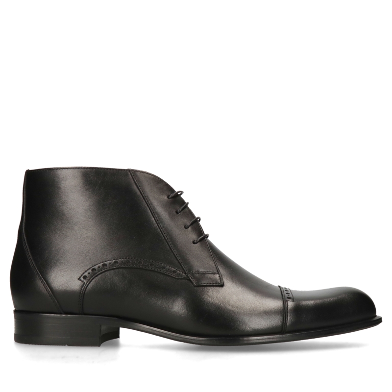 Czarne trzewiki Karl II, Conhpol - Polska produkcja, Trzewiki, CK6221-01, Konopka Shoes