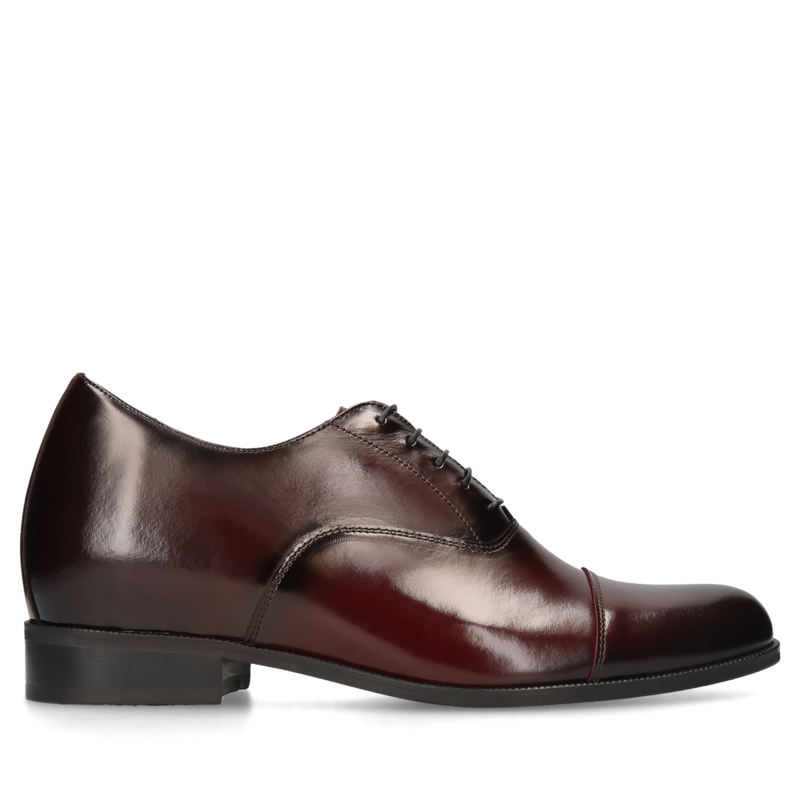 Bordowe derby podwyższające Bruce +7 cm, Conhpol, Konopka Shoes