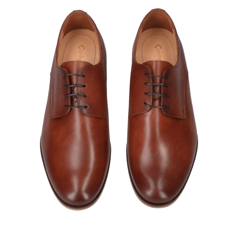 Brązowe, eleganckie buty podwyższające, Conhpol - polska produkcja, Półbuty podwyższające, CH4069-06, Konopka Shoes