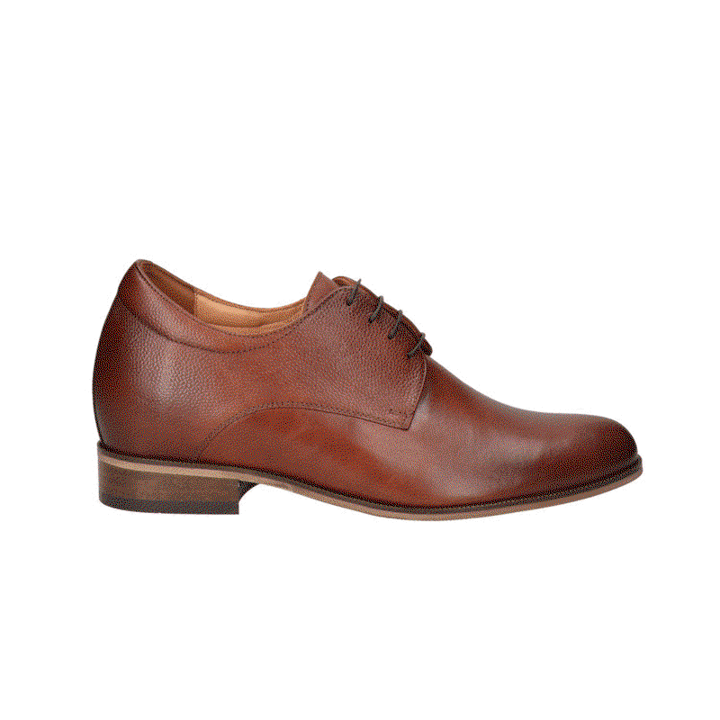 Brązowe, eleganckie buty podwyższające, Conhpol - polska produkcja, Półbuty podwyższające, CH4069-06, Konopka Shoes