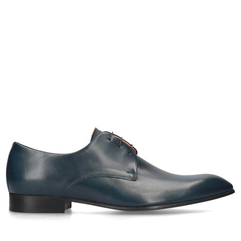 Męskie buty granatowe, eleganckie derby, skórzane buty do ślubu, Conhpol, Konopka Shoes