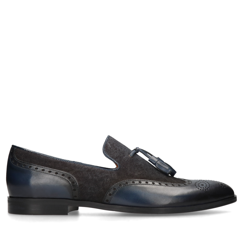 Granatowe casualowe, loafersy Hugo, Conhpol - polska produkcja, Mokasyny i loafersy, CE6265-01, Konopka Shoes