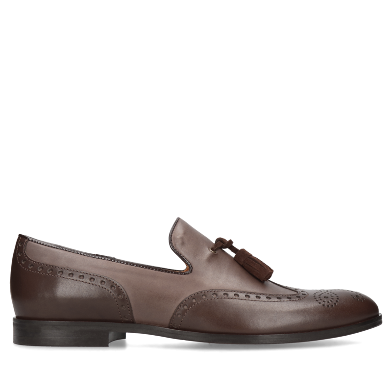 Brązowe casualowe, loafersy Hugo, Conhpol - polska produkcja, Mokasyny i loafersy, CE6265-03, Konopka Shoes