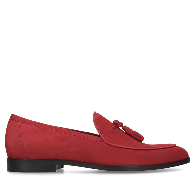 Czerwone, casualowe Loafersy Hugo, Conhpol - polska produkcja, CE6194-05, Loafersy i mokasyny, Konopka Shoes