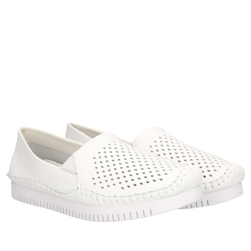 Białe trampki Allison, Mokasyny i loafersy, HB0108-01, Konopka Shoes