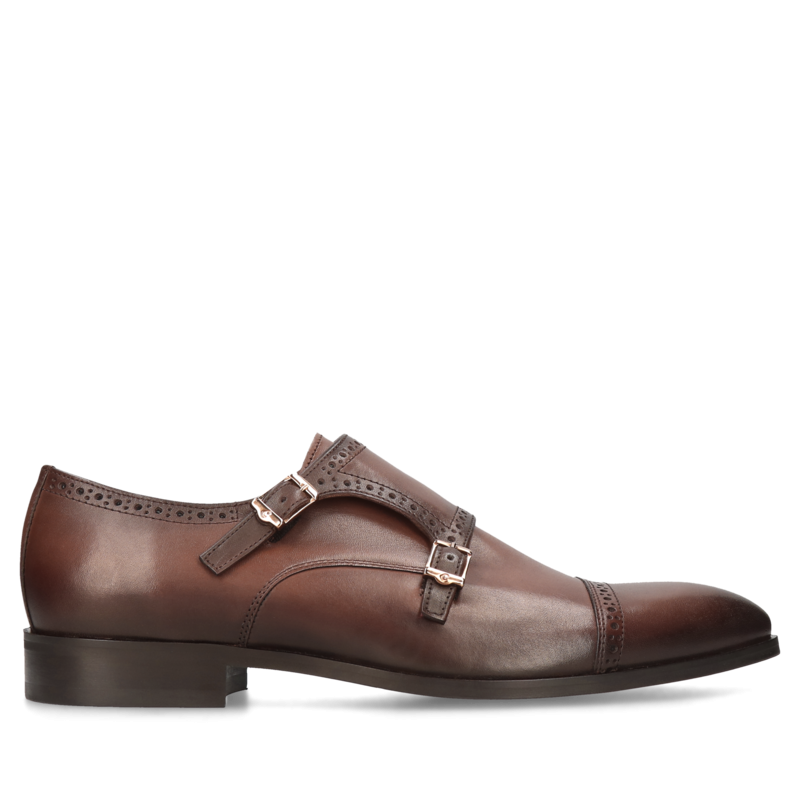 Brązowe półbuty Thoma, Conhpol - polska produkcja, Monki, CE6280-01, Konopka Shoes