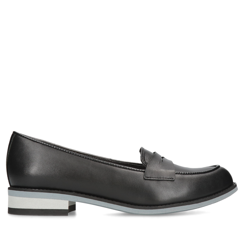 Czarne loafersy Emma, Conhpol Relax - polska produkcja, Mokasyny i loafersy, RE2663-01, Konopka Shoes