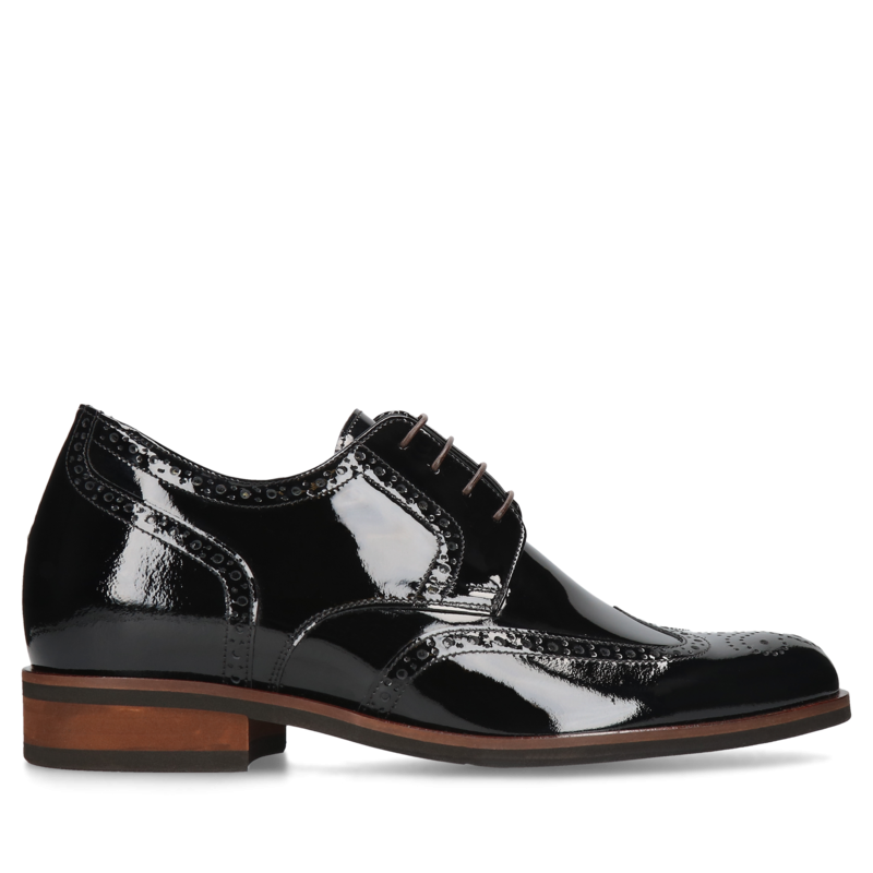 Czarne, eleganckie buty podwyższające, Conhpol - polska produkcja, Półbuty podwyższające, CH6285-01, Konopka Shoes