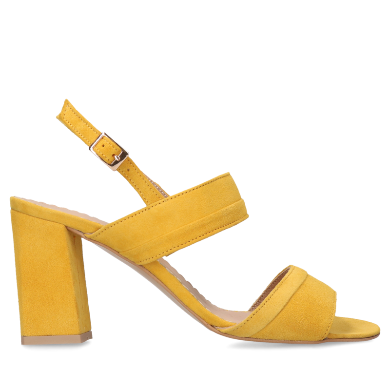 Żółte sandały Martha, Conhpol Relax - polska produkcja, Sandały, RE2674-02, Konopka Shoes