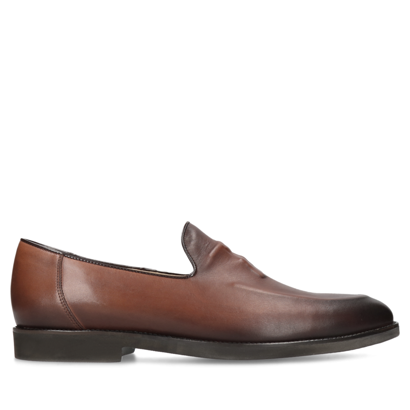 Brązowe loafersy Julian, Conhpol - polska produkcja, CE6227-10, Loafersy i mokasyny, Konopka Shoes