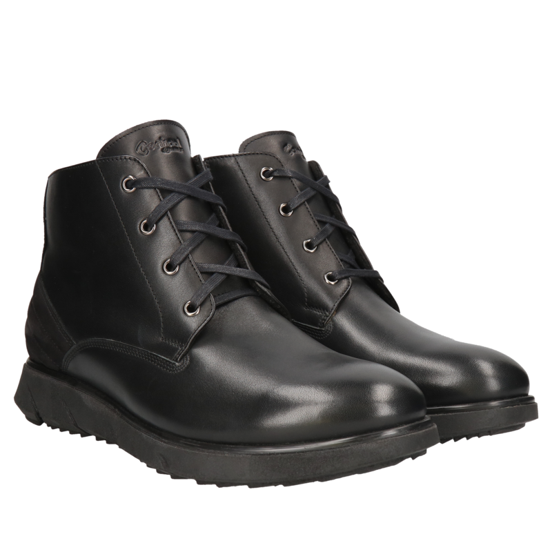 Czarne trzewiki Ludwik, Conhpol Dynamic - polska produkcja, Trzewiki,  SK2644-04, Konopka Shoes