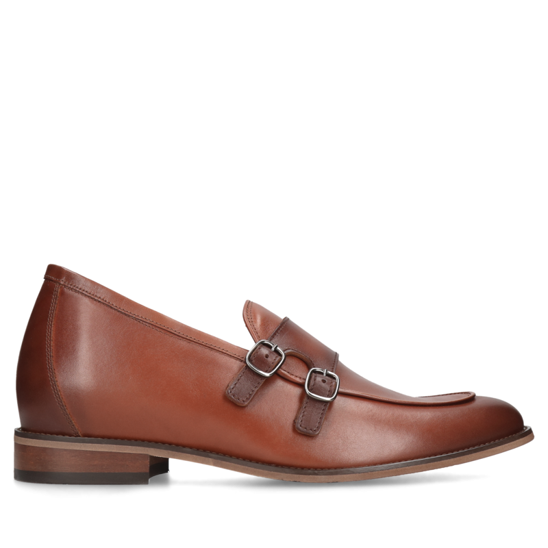 Brązowe buty podwyższające Luis +7 cm, Conhpol - Polski producent, Loafersy podwyższajace, CH6296-01, Konopka Shoes