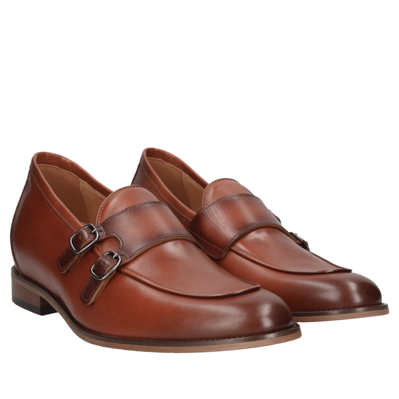 Brązowe buty podwyższające Luis +7 cm, Conhpol - Polski producent, Loafersy podwyższajace, CH6296-01, Konopka Shoes