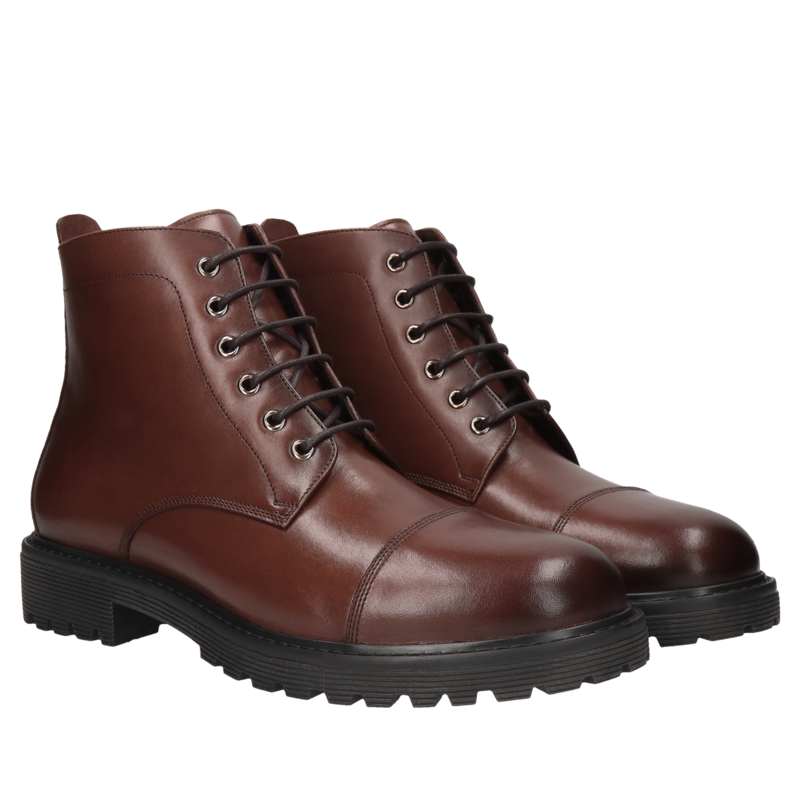 Brązowe trzewiki Cesare, Conhpol - polska produkcja, Trzewiki, CK6303-01, Konopka Shoes