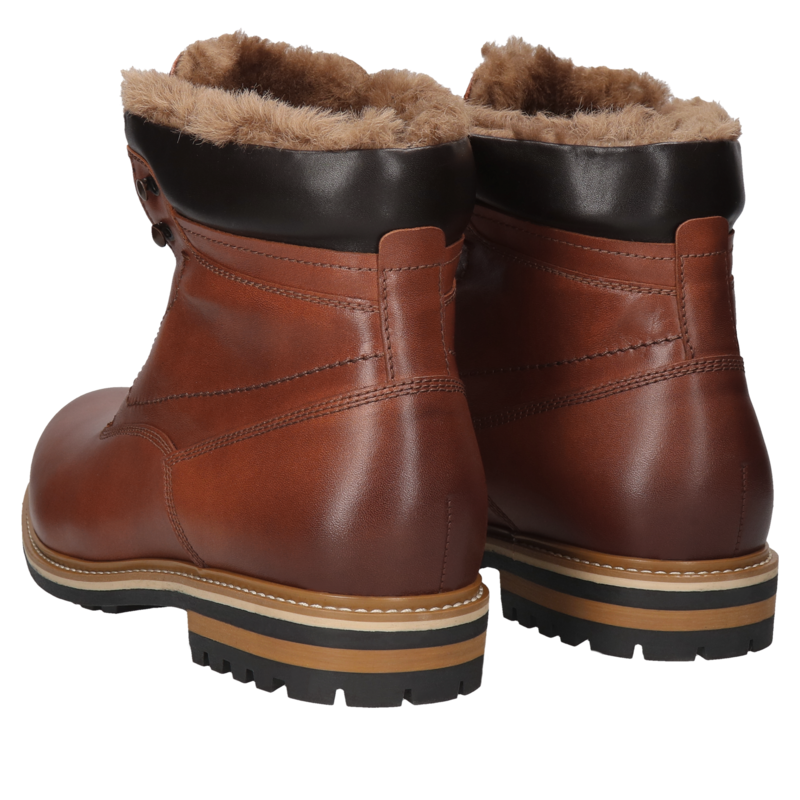 Męskie trzewiki zimowe z naturalnym futrem z barana, wygodne i ciepłe, Conhpol, Konopka Shoes