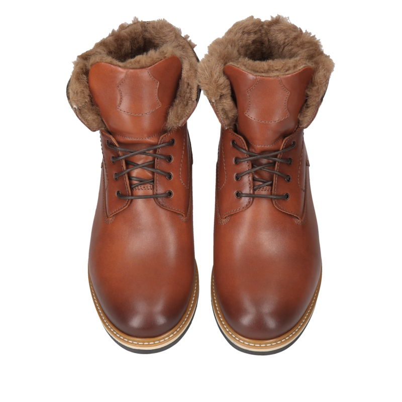 Męskie trzewiki zimowe z naturalnym futrem z barana, wygodne i ciepłe, Conhpol, Konopka Shoes