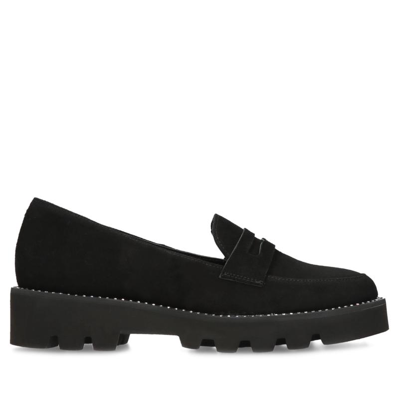 Czarne loafersy Chantal, Conhpol Bis - polska produkcja, Mokasyny i loafersy, BI5725-01, Konopka Shoes