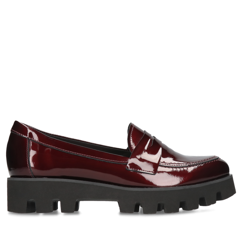 Bordowe loafersy Liliana, Conhpol Relax - polska produkcja, Mokasyny i loafersy, RE2653-03, Konopka Shoes