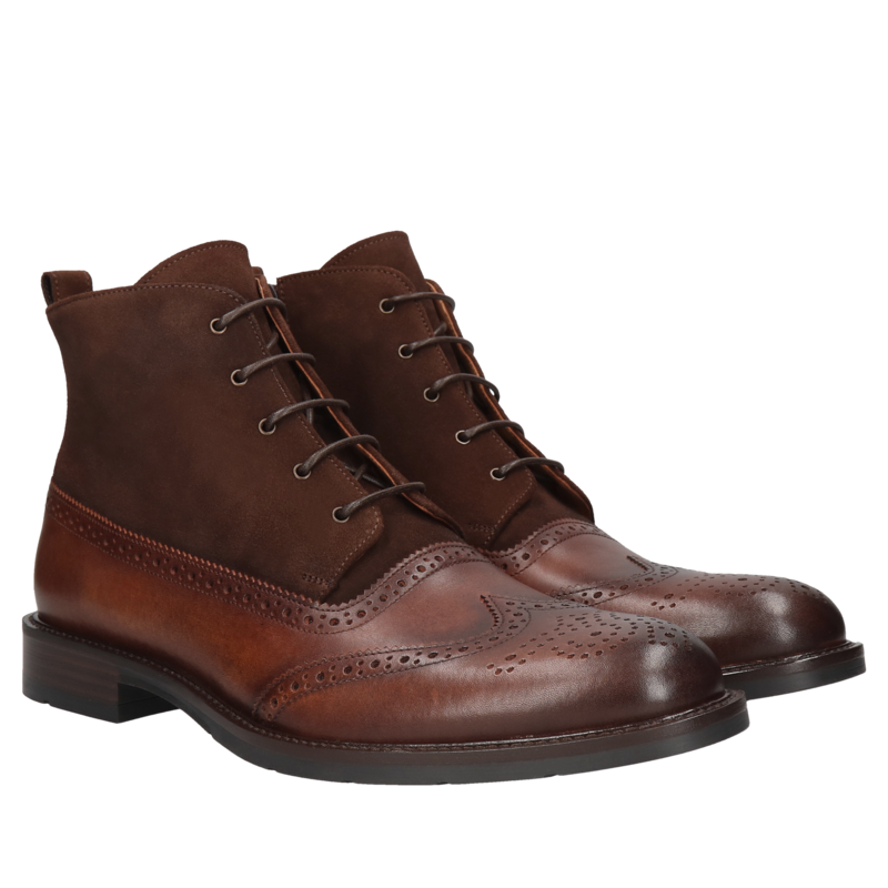 Brązowe trzewiki Marceli II, Conhpol - Polska produkcja, Trzewiki, CE6309-02, Konopka Shoes