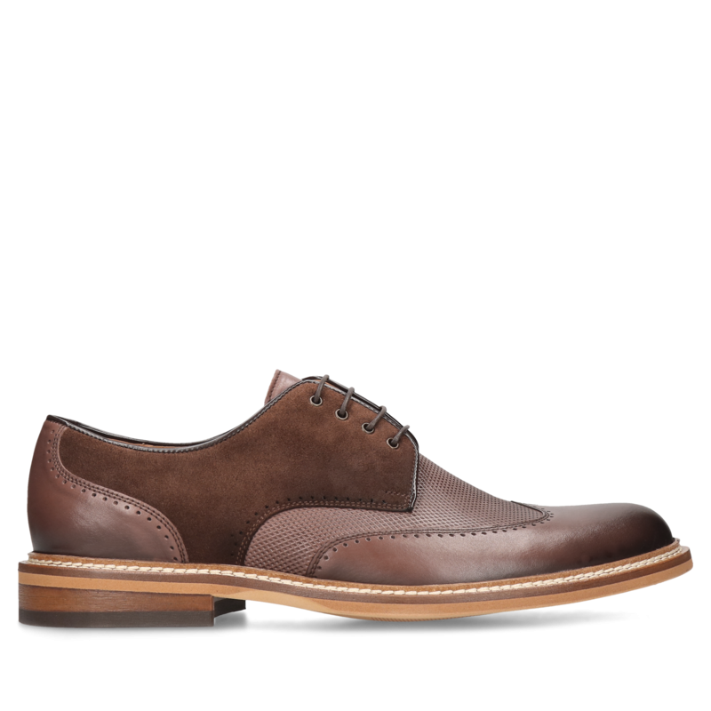 Brązowe casualowe, półbuty Oscar, Conhpol - polska produkcja, Derby, CE6325-01, Konopka Shoes Brązowe casualowe, półbuty Oscar, Conhpol - polska produkcja, Derby, CE6325-01, Konopka Shoes